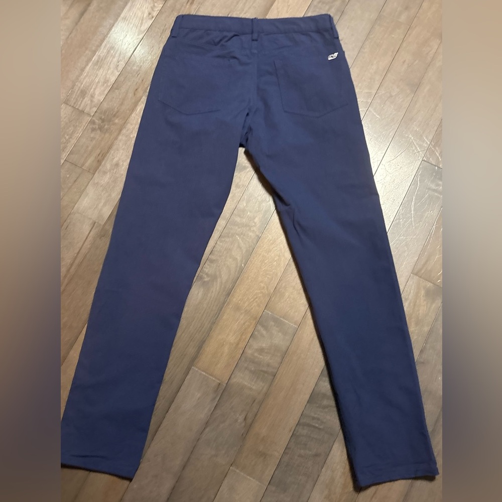 Vineyard Vines Performance Pants 30x32 Blue Stretch 5 Pocket Golf Travel - Picture 3 of 9